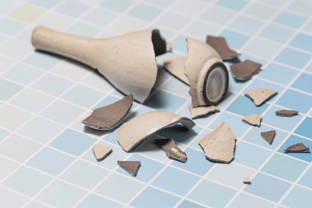 Insurance for a House Cleaning Business : broken vase smashed on the floor