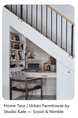 Tiny Home Office Under The Stairs